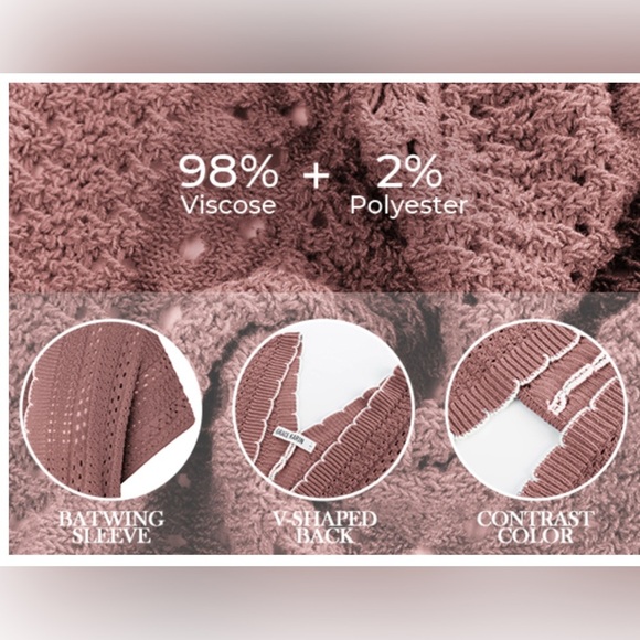 GRACE KARIN 2025 WOMENS LIGHTWEIGHT CROCHET CARDIGAN SWEATER - Picture 7 of 10